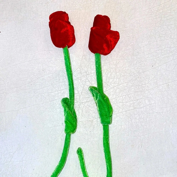 Fabric roses with bendable stem (2) - Picture 2 of 8